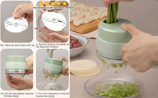 Wireless Handy Electric Vegetable Chopper- 4 in 1 Wireless Handy Electric Vegetable Chopper- 4 in 1